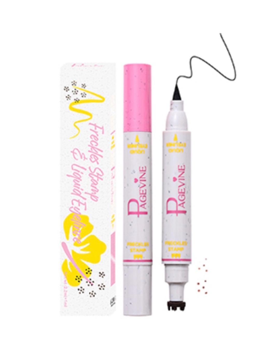 PAGEVINE Freckles Stamp 2-in-1 Liquid Eyeliner Pen Black 2.2ml+1ml PO407